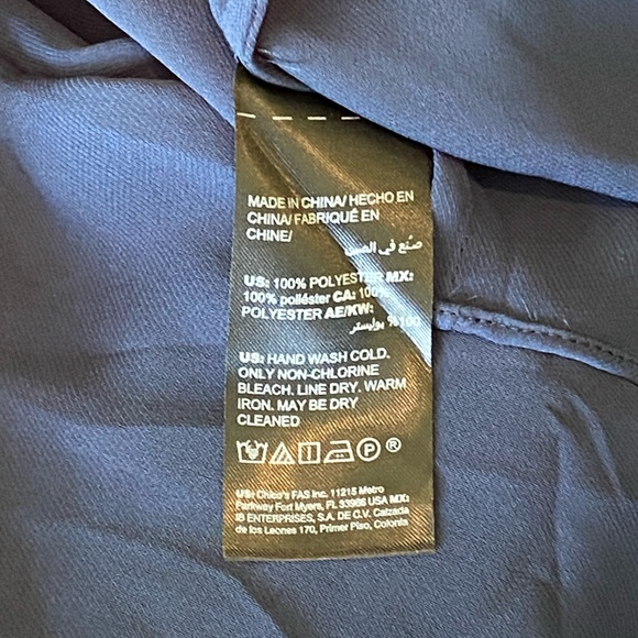 WHMB Keyhole blouse. NWT size large. Gorgeous beautiful blue-grey color. - Picture 6 of 8